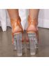 Fashion Nova Tan Multi Color Heels Size 8 1/2 - photo 3