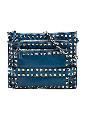 Valentino Leather Rockstud Triple Zip Crossbody (view 1)