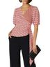 Sachin + Babi 100% Polyester Graphic Pink Orange Short Sleeve Blouse Size 4 - photo 1