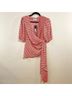 Sachin + Babi 100% Polyester Graphic Pink Orange Short Sleeve Blouse Size 4 - photo 3