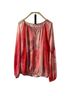 T Tahari 100% Polyester Floral Pink Red Blouse Size M - photo 1