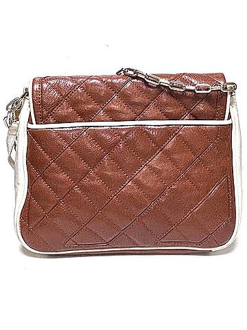 Tory Burch Tory Burch Chain Shoulder Bag, Women's Mirror Included, Brown and White Leather, Size S (view 2)