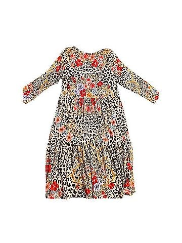Johnny Was Cheetah Tiered Tea Length Dress Casual Dress (view 2)