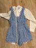 Maeve 100% Cotton 61% Polyester 16% Rayon Plaid Blue White Romper Size 12 - photo 10