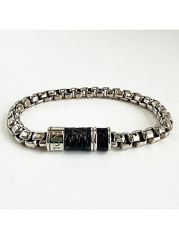 Louis Vuitton Louis Vuitton Chain Bracelet Monogram Eclipse Men's M62952 LOUIS VUITTON (view 1)
