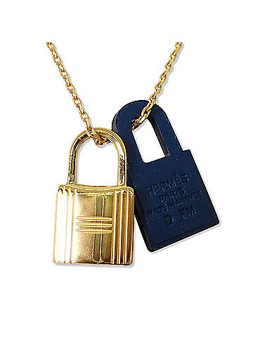 Hermès HERMES O'Kelly D-stamp Gold x Navy Necklace (view 2)