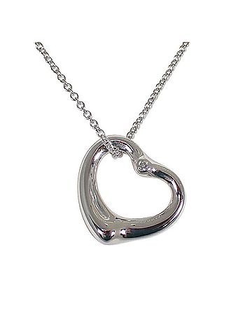 Tiffany & Co. TIFFANY &amp; Co. 925 Diamond 1pc Heart Pendant Necklace (view 2)