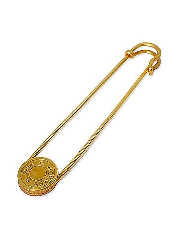 Hermès HERMES Hermes Sellier Gold Brooch (view 1)