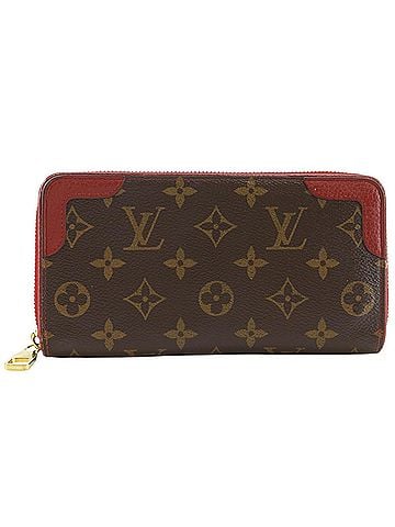 Louis Vuitton Louis Vuitton Zippy Wallet Retiro Long M61854 Monogram Canvas Cerise 2019 Brown MI1139 Women's (view 1)