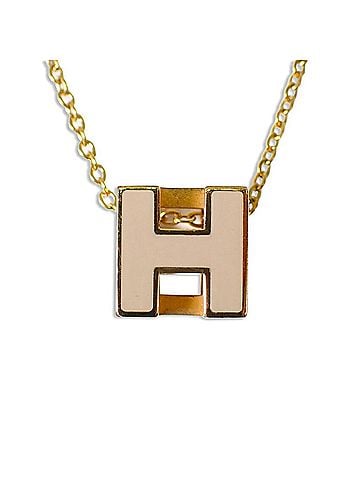 Hermès HERMES H-Cube Gold x Greige Necklace (view 1)