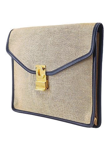 Céline Celine Old Clutch Bag, Canvas, Beige, A5 Size, Flap, Women's (view 2)