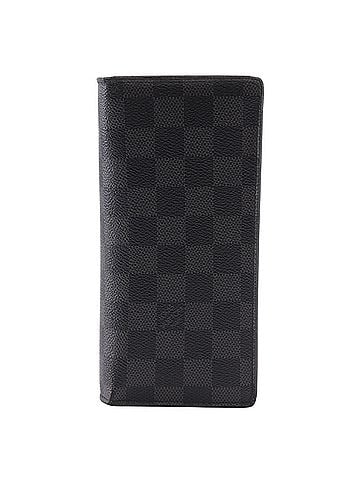 Louis Vuitton Louis Vuitton Portefeuille Brazza Long Wallet N62665 Damier Graphite Canvas 2016 Black TA2156 Men's (view 1)