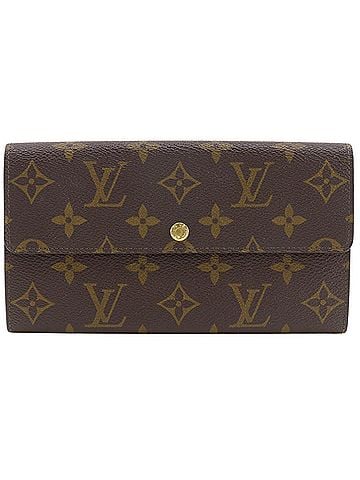 Louis Vuitton Louis Vuitton Pochette Porto Monnet Credit Long Wallet M61723 Monogram Canvas 1992 Brown MI1902 Snap Button Unisex (view 1)