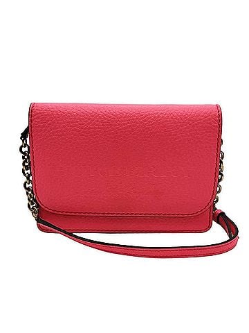Burberry Burberry Chain Wallet, Purse, Shoulder Bag, Pouch, Neon Pink Leather, Women's BURBERRY (view 1)