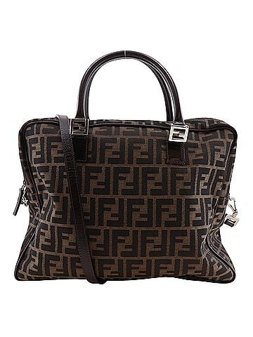 Fendi Fendi Zucca Business Bag, 2-Way Shoulder Nylon Canvas, Brown, 2-Way, A4 Size, Unisex (view 1)