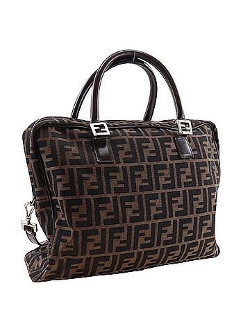 Fendi Fendi Zucca Business Bag, 2-Way Shoulder Nylon Canvas, Brown, 2-Way, A4 Size, Unisex (view 2)