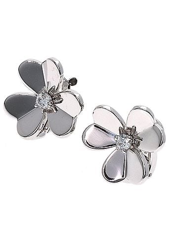 Van Cleef & Arpels Van Cleef &amp; Arpels Frivole Small Diamond Earrings, 18K White Gold, Women's (view 1)