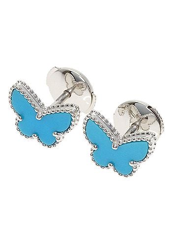 Van Cleef & Arpels Van Cleef &amp; Arpels Sweet Alhambra Papillon Turquoise Earrings, 18K White Gold, Women's (view 1)