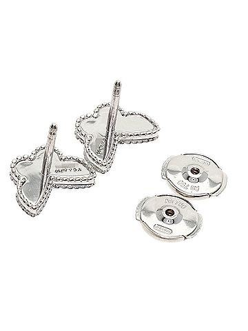 Van Cleef & Arpels Van Cleef &amp; Arpels Sweet Alhambra Papillon Turquoise Earrings, 18K White Gold, Women's (view 2)
