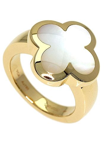 Van Cleef & Arpels Van Cleef &amp; Arpels Pure Alhambra Shell Ring #50, 18K Yellow Gold, Women's. (view 1)