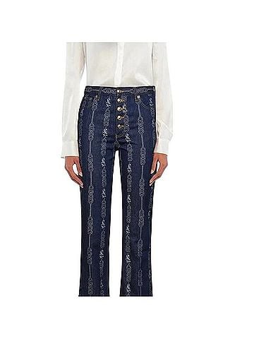 Tory Burch Gemini Link Bloom Jacquard Jeans (view 1)