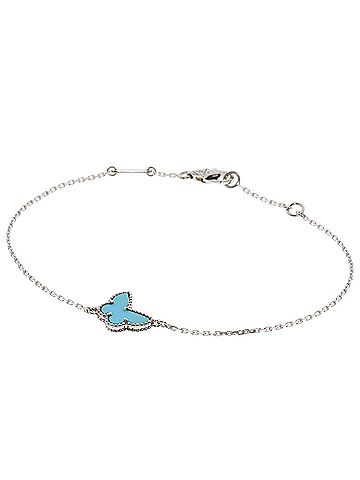 Van Cleef & Arpels Van Cleef &amp; Arpels Sweet Alhambra Papillon Turquoise Bracelet 18K White Gold Women's (view 1)