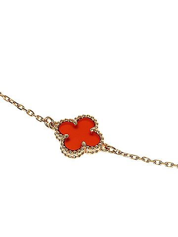 Van Cleef & Arpels Van Cleef &amp; Arpels Sweet Alhambra Carnelian Bracelet, 18K Pink Gold, Women's (view 2)