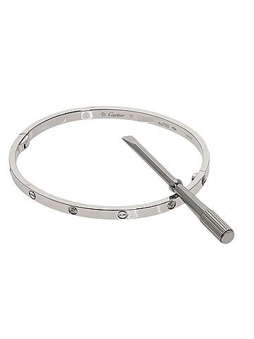 Cartier Cartier Love Bracelet 6P Diamond with Screwdriver #17 18K White Gold Women's CARTIER (view 1)
