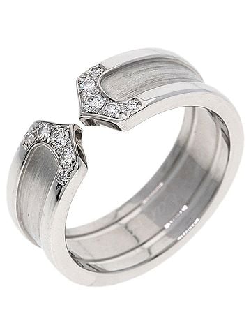 Cartier Cartier C2 Ring SM Diamond #51 Ring, 18K White Gold, Women's, CARTIER (view 2)
