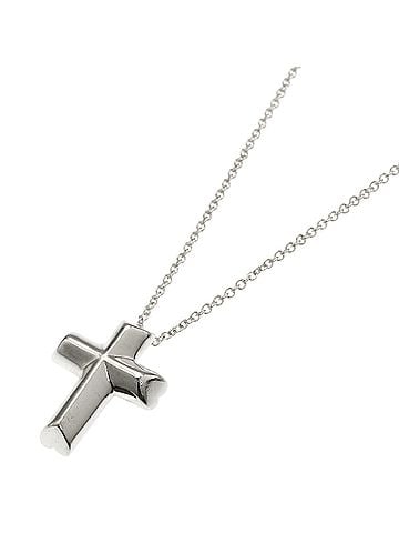 Tiffany & Co. Tiffany &amp; Co. Heart Cross Necklace, Silver, Women's. (view 1)