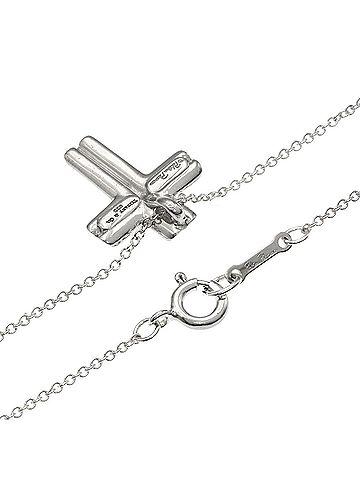 Tiffany & Co. Tiffany &amp; Co. Heart Cross Necklace, Silver, Women's. (view 2)
