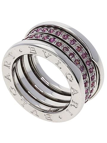 Bvlgari BVLGARI B-zero1 4-band Garnet Ring #49 18K White Gold Women's (view 1)