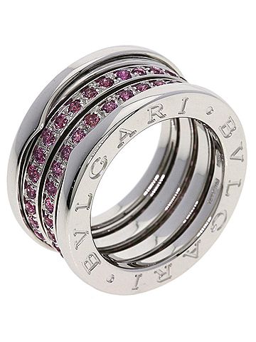 Bvlgari BVLGARI B-zero1 4-band Garnet Ring #49 18K White Gold Women's (view 2)