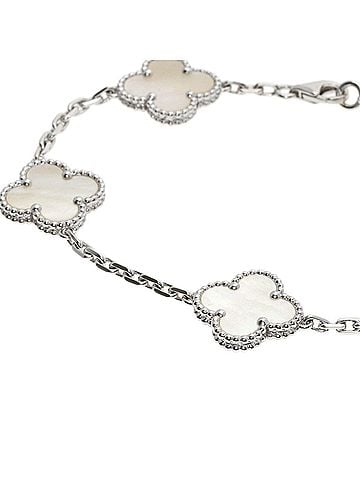Van Cleef & Arpels Van Cleef &amp; Arpels Vintage Alhambra Shell Bracelet 18K White Gold Women's (view 2)