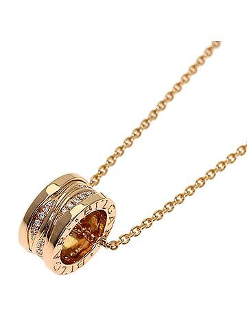 Bvlgari Bulgari B-zero1 Legend Diamond Necklace, 18K Pink Gold, Women's BVLGARI (view 1)