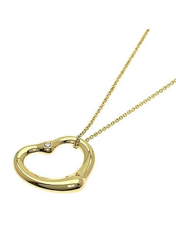 Tiffany & Co. Tiffany &amp; Co. Open Heart Diamond Necklace, 18K Yellow Gold, Women's. (view 1)