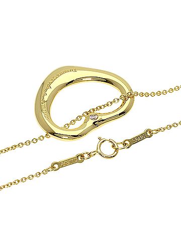 Tiffany & Co. Tiffany &amp; Co. Open Heart Diamond Necklace, 18K Yellow Gold, Women's. (view 2)