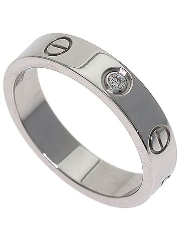 Cartier Cartier Mini Love Ring, 1P Diamond, 18K White Gold, Women's Ring. (view 1)