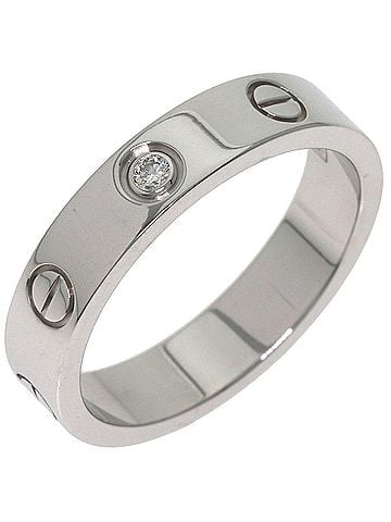 Cartier Cartier Mini Love Ring, 1P Diamond, 18K White Gold, Women's Ring. (view 2)