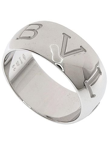 Bvlgari BVLGARI Monologo Ring, 18K White Gold, Women's (view 1)
