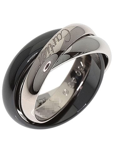 Cartier Cartier Trinity Black Ceramic Ring #48, 18K White Gold/Pd950, Women's, CARTIER (view 2)