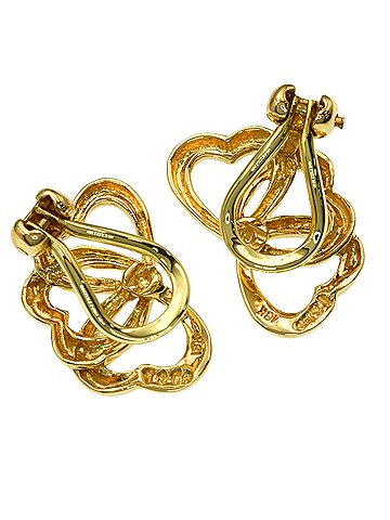 Tiffany & Co. Tiffany &amp; Co. Triple Heart Earrings, 18K Yellow Gold, Women's. (view 2)