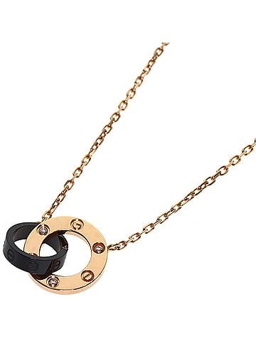 Cartier Cartier Love Circle 3P Diamond Necklace 18K Pink Gold Women's CARTIER (view 1)