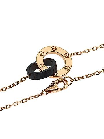 Cartier Cartier Love Circle 3P Diamond Necklace 18K Pink Gold Women's CARTIER (view 2)