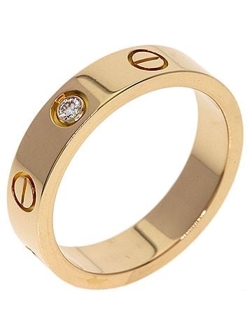 Cartier Cartier Mini Love Ring, 1P Diamond, 18K Pink Gold, Women's CARTIER (view 2)