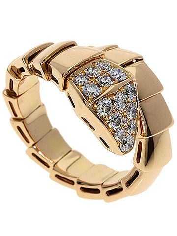 Bvlgari BVLGARI Serpenti Viper Diamond M Ring - 18K Pink Gold Women's (view 1)
