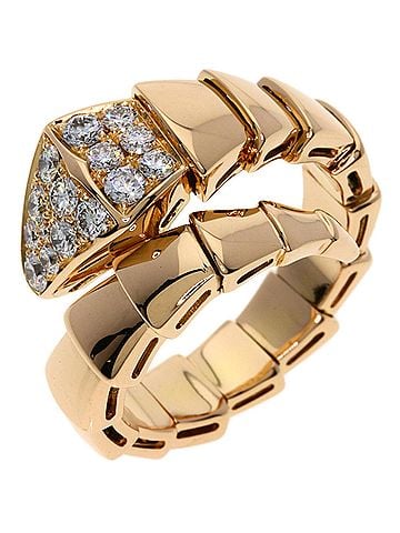 Bvlgari BVLGARI Serpenti Viper Diamond M Ring - 18K Pink Gold Women's (view 2)