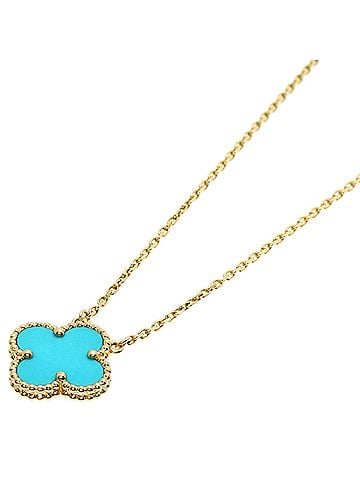 Van Cleef & Arpels Van Cleef &amp; Arpels Vintage Alhambra Turquoise Necklace, 18K Yellow Gold, Women's (view 1)
