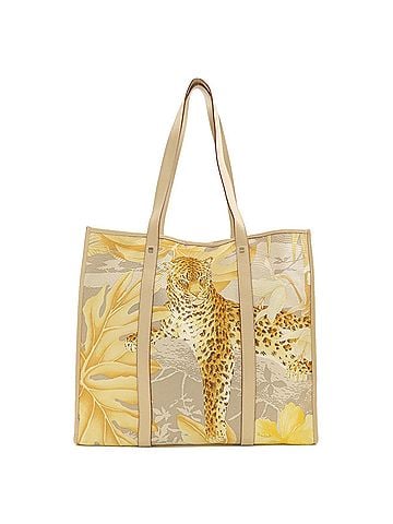 Salvatore Ferragamo Salvatore Ferragamo Leopard Print Canvas Tote Bag for Women (view 1)