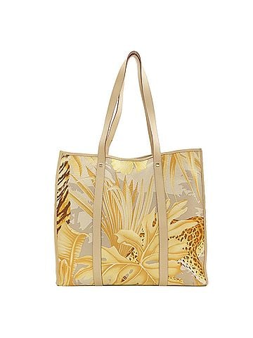 Salvatore Ferragamo Salvatore Ferragamo Leopard Print Canvas Tote Bag for Women (view 2)